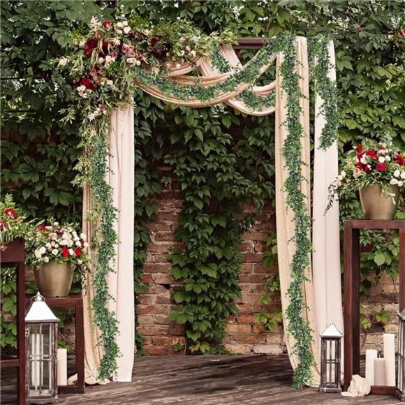 Eucalyptus Garland, 5pcs 30ft Greenery Garlands Fake Vines,Artificial Eucalyptus - Picture 7 of 7